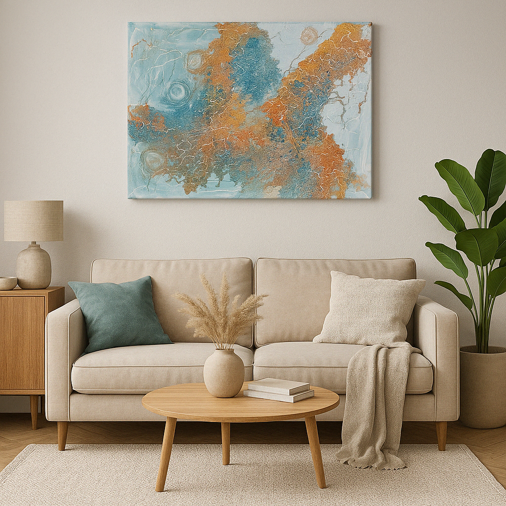 Feuer trifft Eis – 100×70 cm